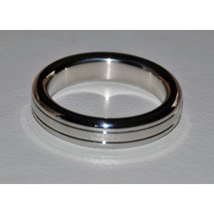 Grooved Stainless Steel Cock Ring