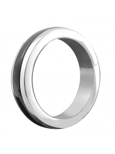 Stainless Steel Cock Ring with Black Band