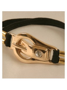 Belt Buckle Cock Bracelet with Crystal Jewel 