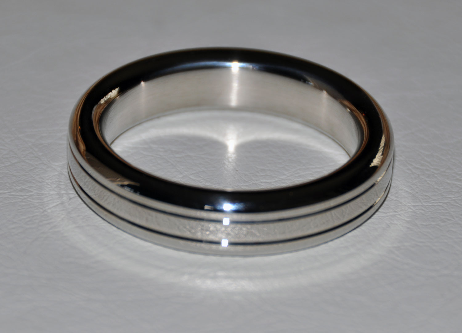 Grooved Stainless Steel Cock Ring